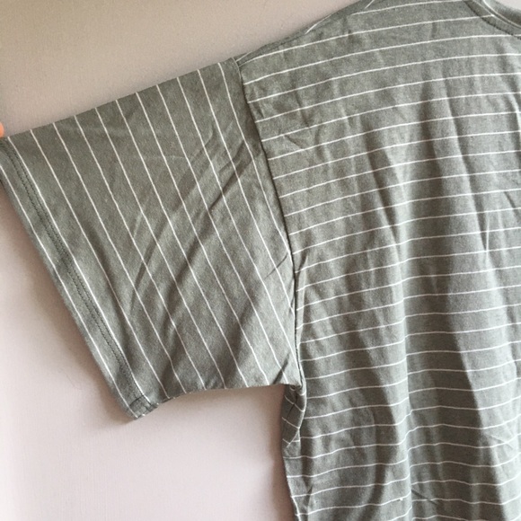 Recycled cotton sage colored striped tee - Picture 8 of 8